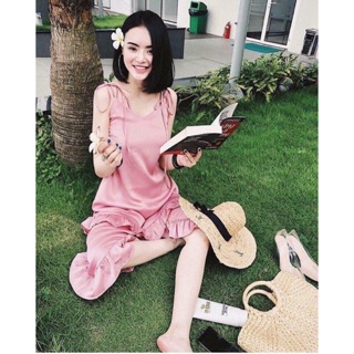Đầm 2 dây maxi bèo
