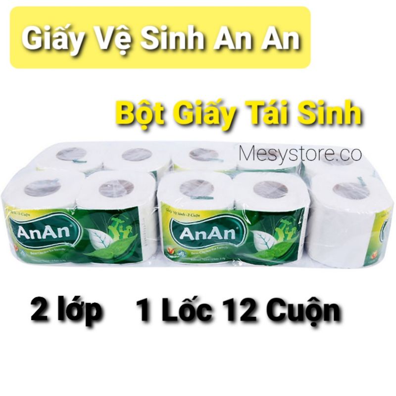 Giấy Vệ Sịnh An An Bathroom Tissue 1Lốc 12 Cuôn x2 lớp