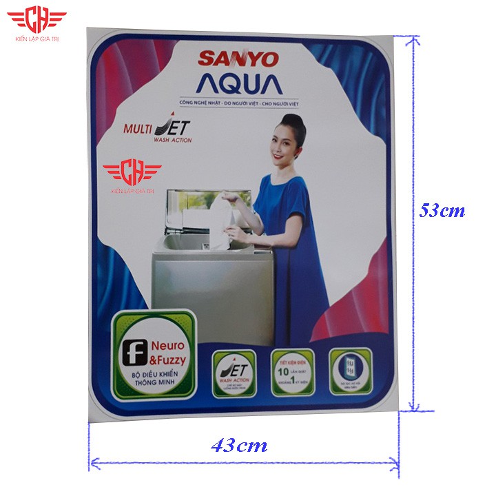 Tem dán máy giặt sanyo aqua mẫu 4