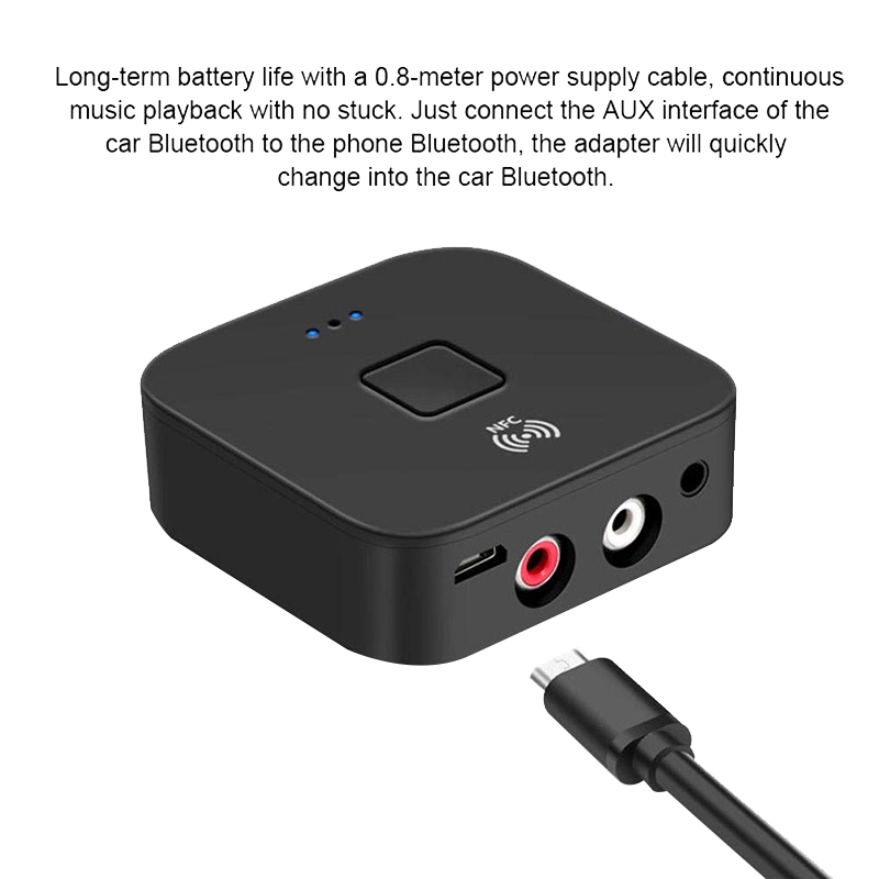 Thiết Bị Nhận Tín Hiệu Bluetooth 5.0 Kèm Cáp Âm Thanh 3.5mm Aux Rca