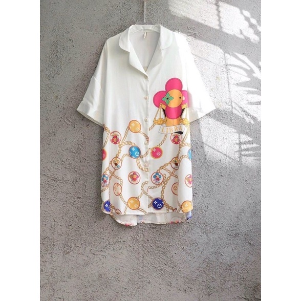 Đầm ngủ sơ mi tay ngắn đuôi tôm lụa satin cao cấp quảng châu 8