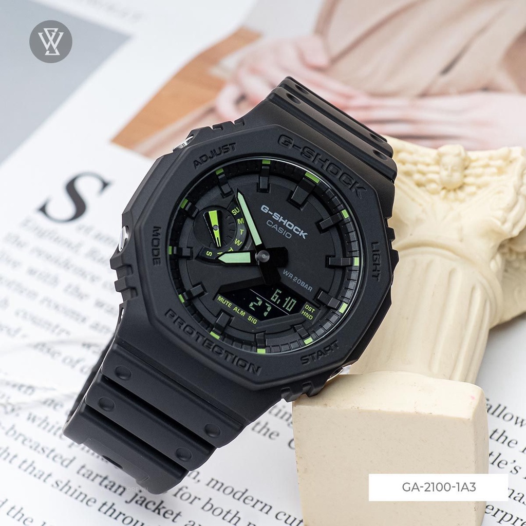 Đồng Hồ Quartz Nam Casio G-Shock GA-2100-1A3DR Thiết Kế Mặt Kính Khoáng 45.4mm, Vỏ Và Dây Nhựa Bền Bỉ