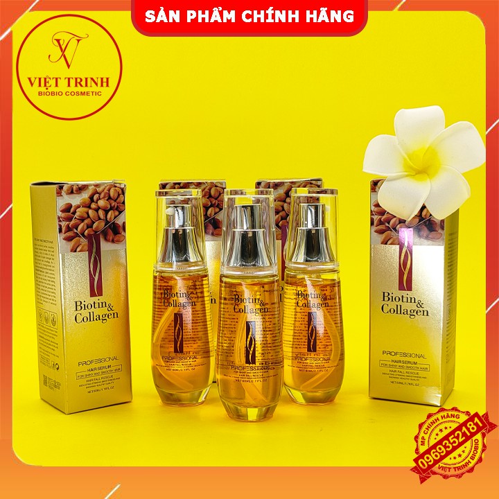 💧CHÍNH HÃNG💧 Tinh Dầu BIOTIN & COLLAGEN 60ML | Giảm Gãy Rụng, Kích Thích Mọc Tóc, Không Bết Dính, Hương Nước Hoa