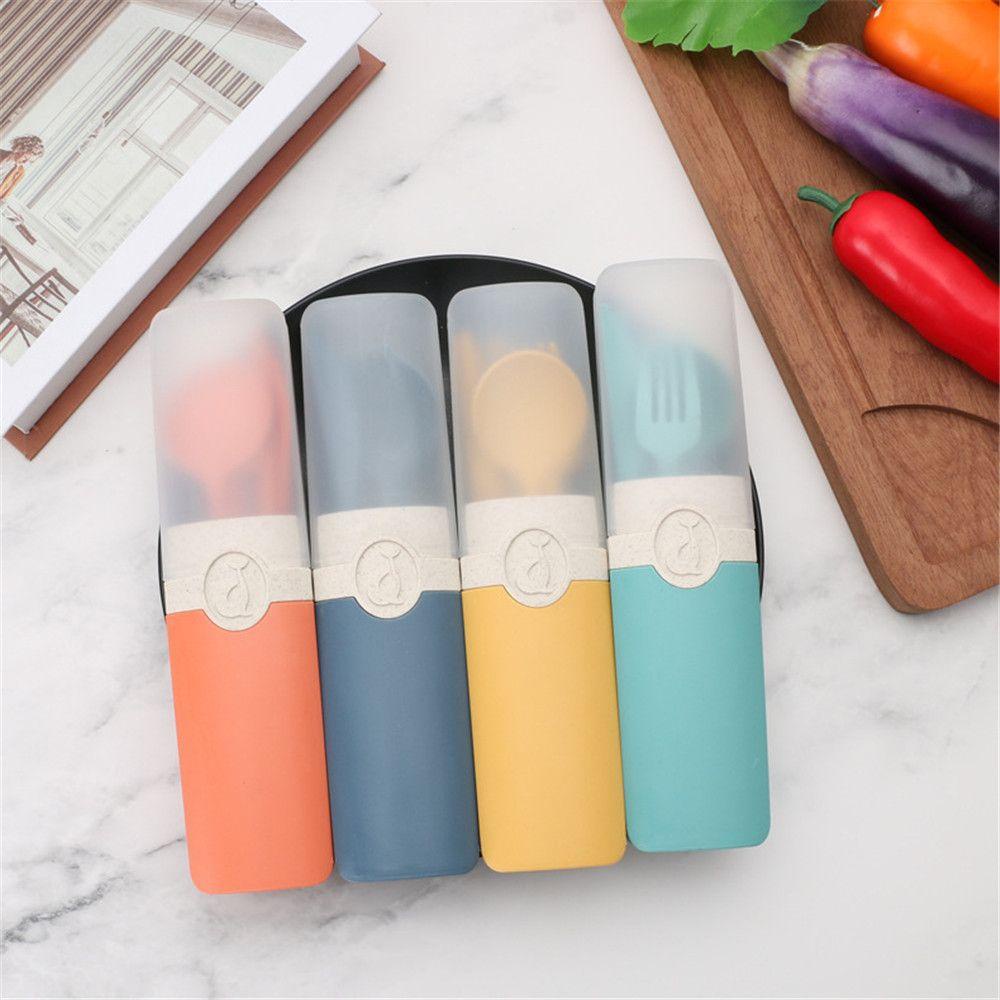 Bộ Muỗng Nĩa Bằng Rơm Lúa Mì Nhiều Màu Có Thể Tái Sử Dụng