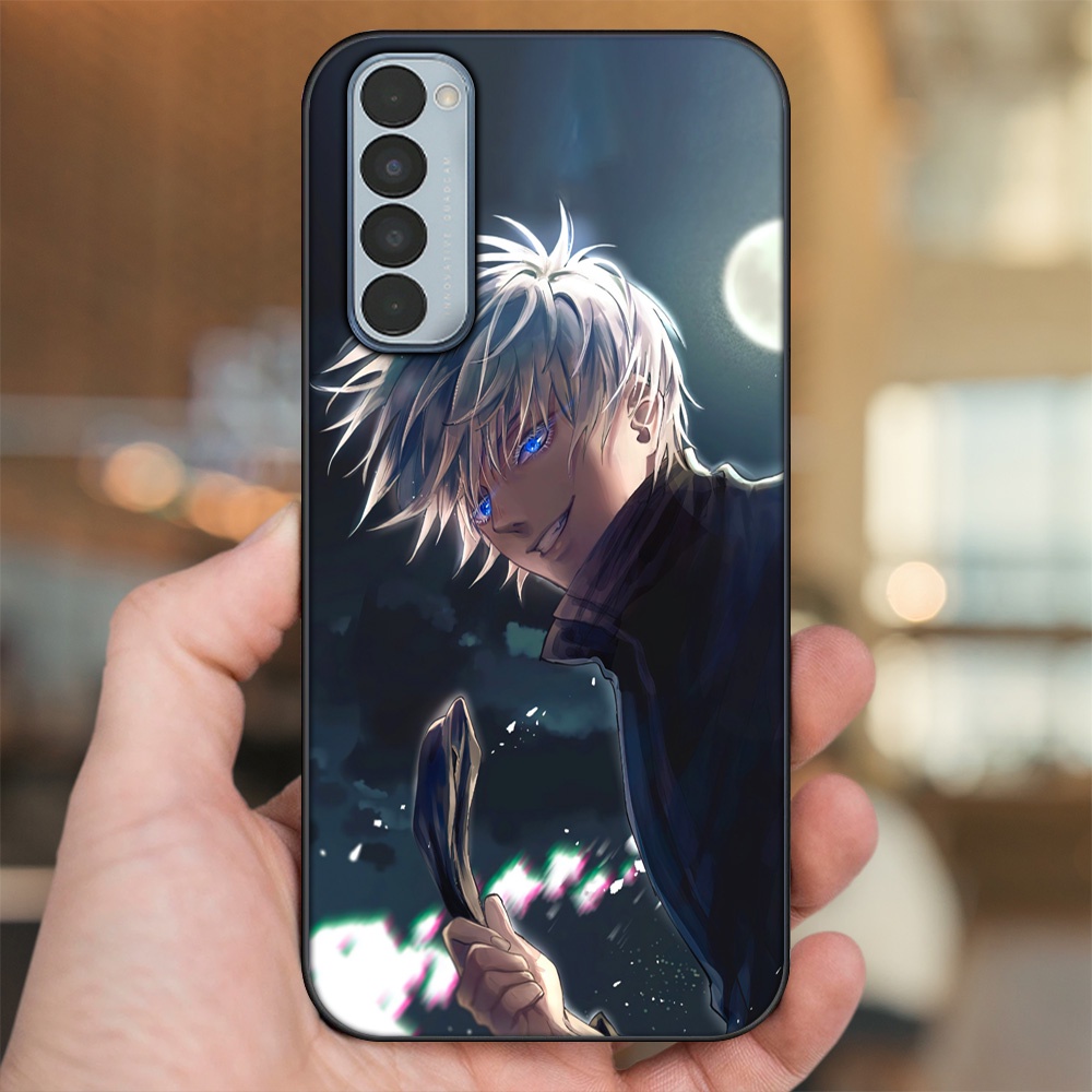 Ốp lưng Oppo Reno 4 Pro viền đen in hình Satoru Jujutsu Kaisen