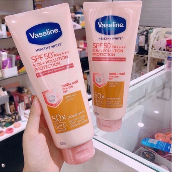 Chống Nắng, Dưỡng Thể Trắng Da Vaseline Thái 50X Healthy White SPF50+ PA++++ 320ml 5in1_CNVT50