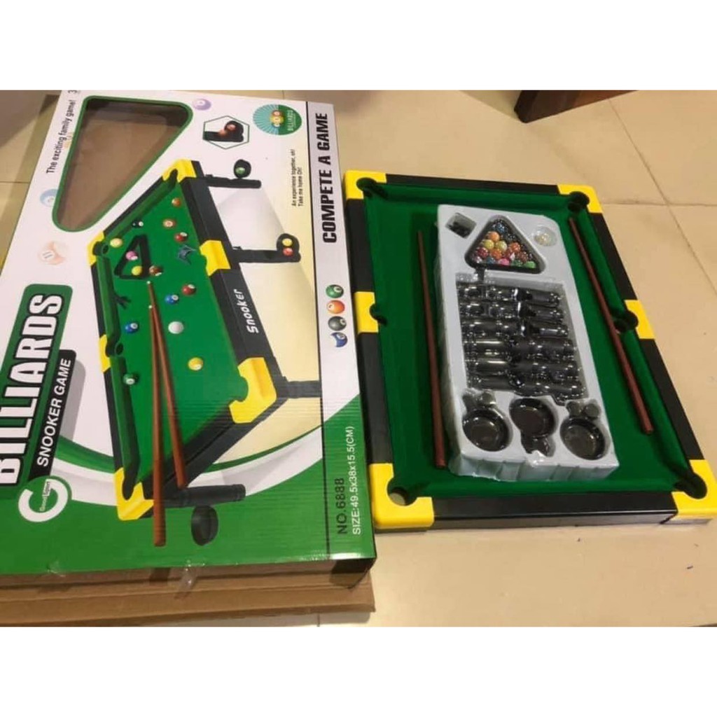 Bộ Đồ Chơi Bàn Bida Cho Trẻ Em, Bộ Bi A Kèm 2 Gập, 15 Bóng Và Bàn Có 4 Chân