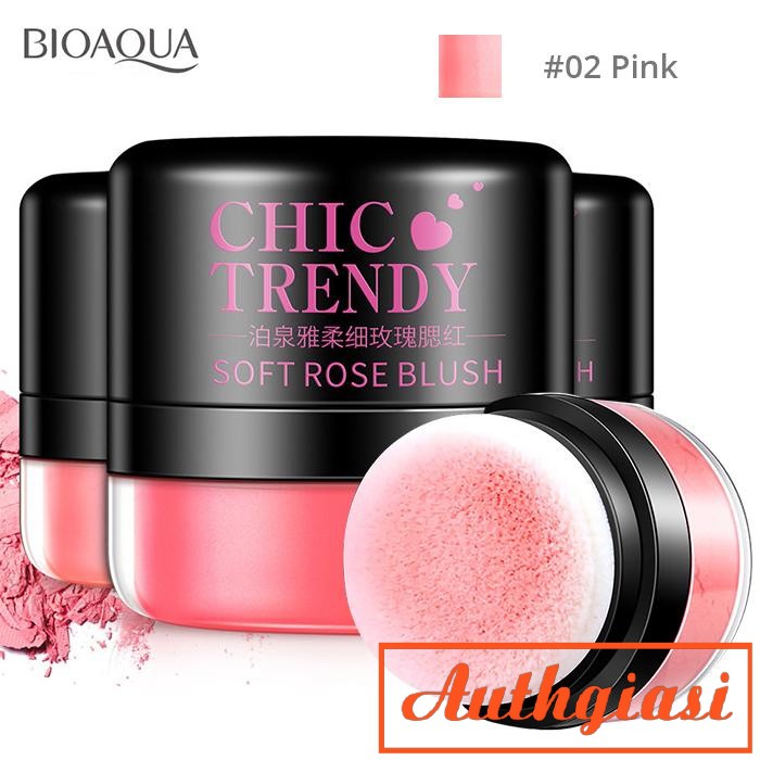 SẴN BÔNG TÁN Phấn má hồng Bioaqua Chic Trendy Soft Rose Blush hạt phấn mịn bền màu | BigBuy360 - bigbuy360.vn
