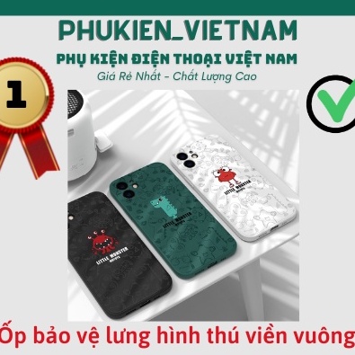 Ốp lưng viền vuông hình thú 👽👽👽👽 vui nhộn cho 6/6p/7p/x/xsm/11/11pm/12/12pm