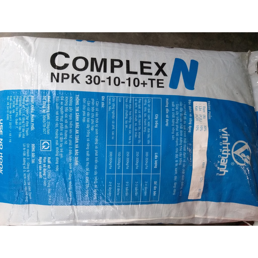 (500g) Phân Bón NPK Complex 30-10-10+TE Cao Cấp