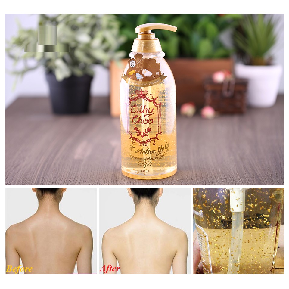 (Auth Thái) Sữa Tắm Vàng Trắng Da Cathy Choo 24K Active Gold Fragrance Shower Gel 750ml