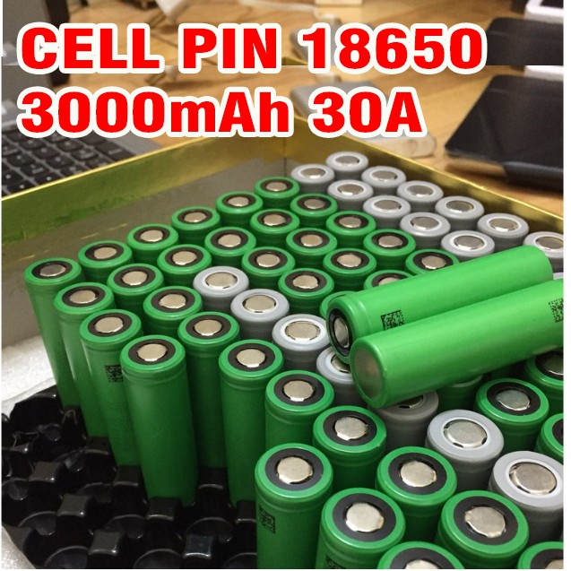 Cell pin Sony VTC6 18650 dung lượng cao 3000mAh / 1600mah dòng xả 30A pin có 2 đầu phẳng