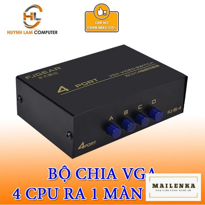 Bộ chia VGA 4 CPU Ra 1 Màn Hình FJGEAR FJ-15-4 (4 Port VGA Video Switch) FJGEAR