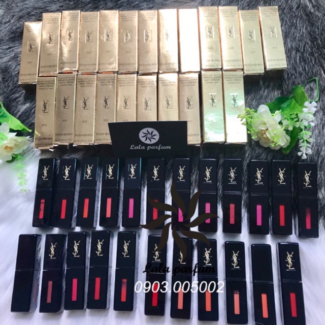Son YSL Tatouage + Vinyl Cream -Fullbox đủ số- Made in France. Thanh lý son Tatouage 550k / cây