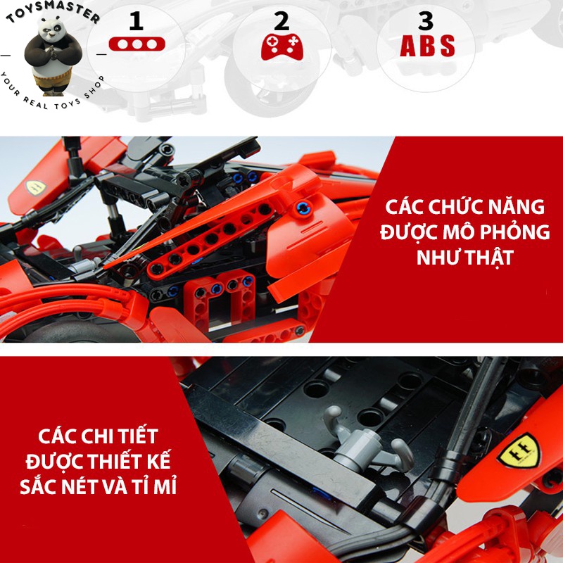 Đồ Chơi Lắp Ráp Kiểu Lego Xe Điều Khiển Từ Xa Siêu Xe Thể Thao Double Eagle Red Storm Model C51009 Với 380 Mảnh Ghép