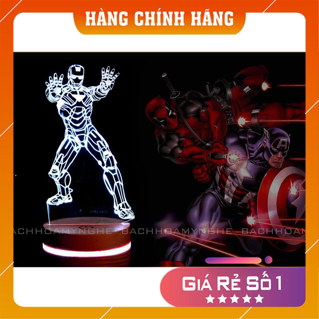 [Đèn Led 3D Iron_man] Đèn led 3D Full điều khiển, pin, đế 16 màu 4 chế độ sáng. Bảo hành đổi trả.