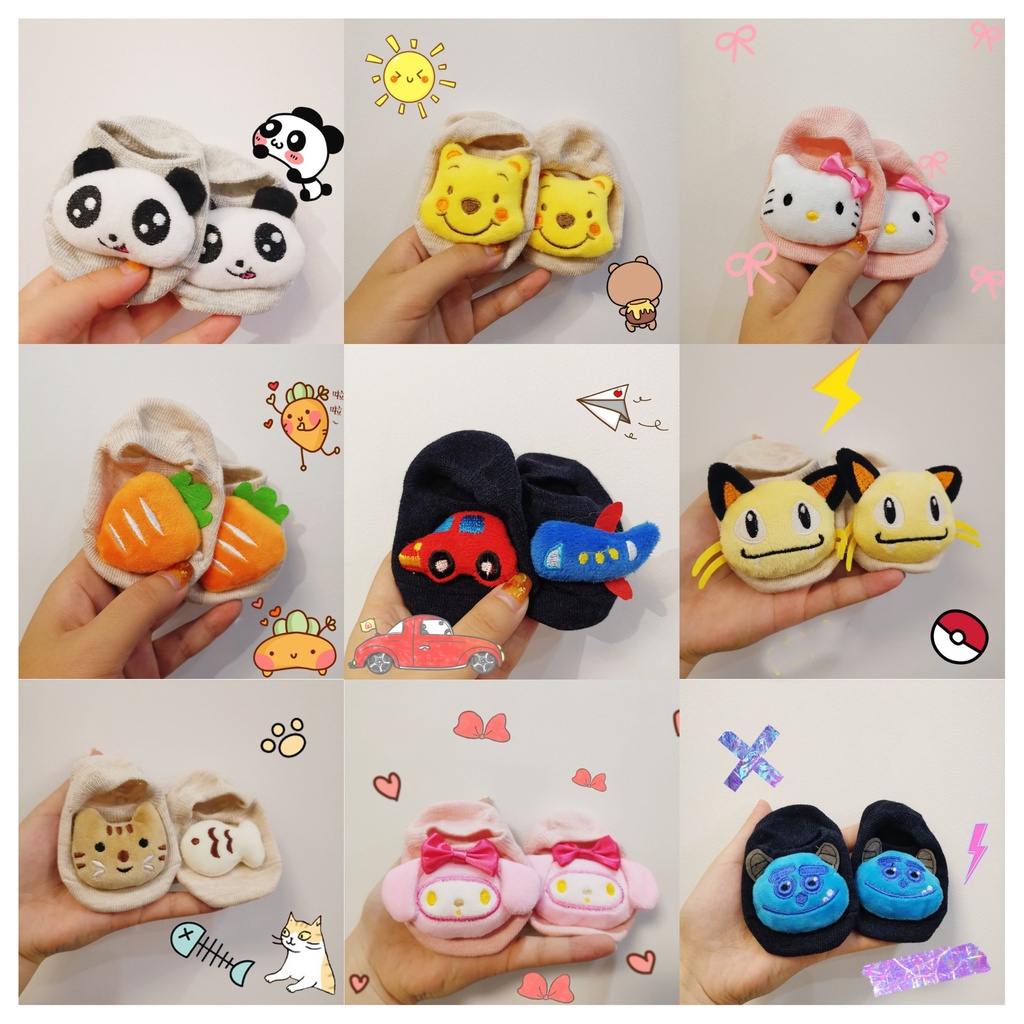 Tất Hình Thú Nhồi Bông Cho Bé, Vớ Hình Thú 3D Chống Trơn Trượt Siêu Yêu