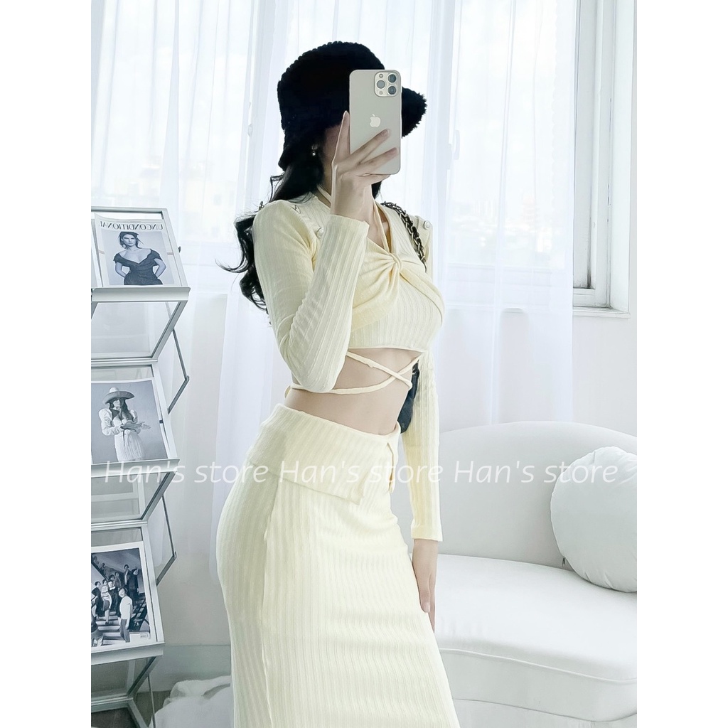 BỘ LEN DỆT KIM CAO CẤP TẶNG KÈM ÁO DÂY (ẢNH THẬT 100%)