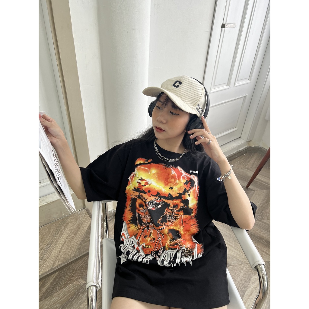 Áo thun FIDE phông trơn nam nữ cổ tròn unisex FIDE NHÀ CHÁY