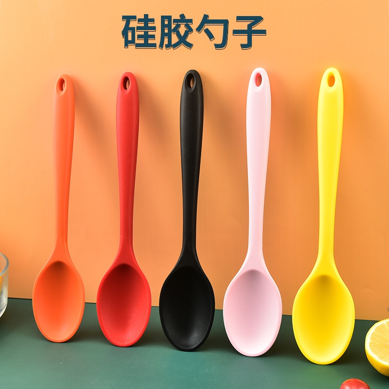 Muỗng Silicone Trộn Salad Ăn Súp Tiện Dụng Cho Nhà Bếp