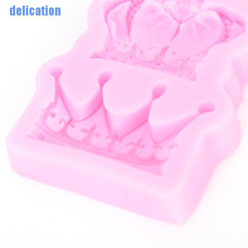 Khuôn Silicone Nhấn Bánh Hình Vương Miện 3d