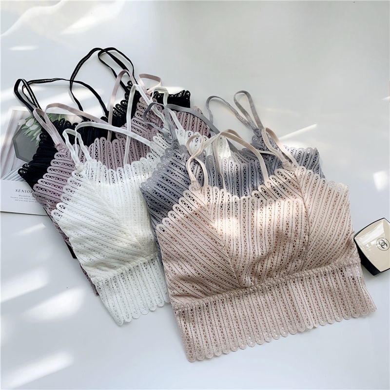 Áo Lót Thể Thao Nâng Ngực Không Gọng Phối Dây Đan Chéo Lưng Quyến Rũ Cho Nữ