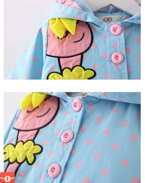 Áo khoác gió hàng quảng châu chất Liệu kaki cho bé gái