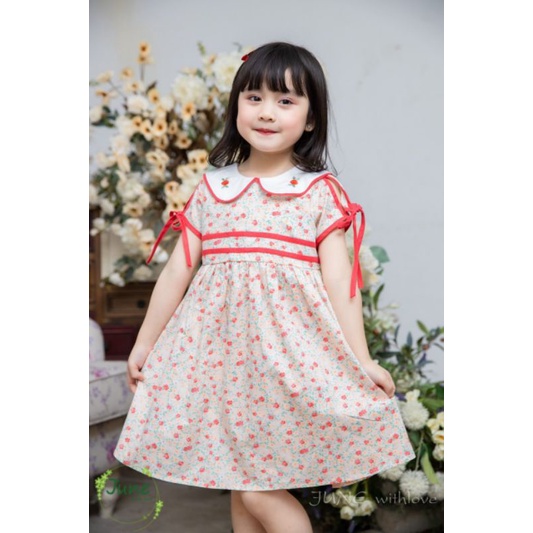 Váy đỏ tay bồng June