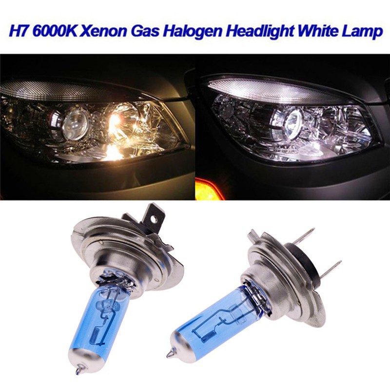 Set 2 đèn pha Xenon H7 100W 12V 6000K ánh sáng trắng cho ô tô chất lượng cao