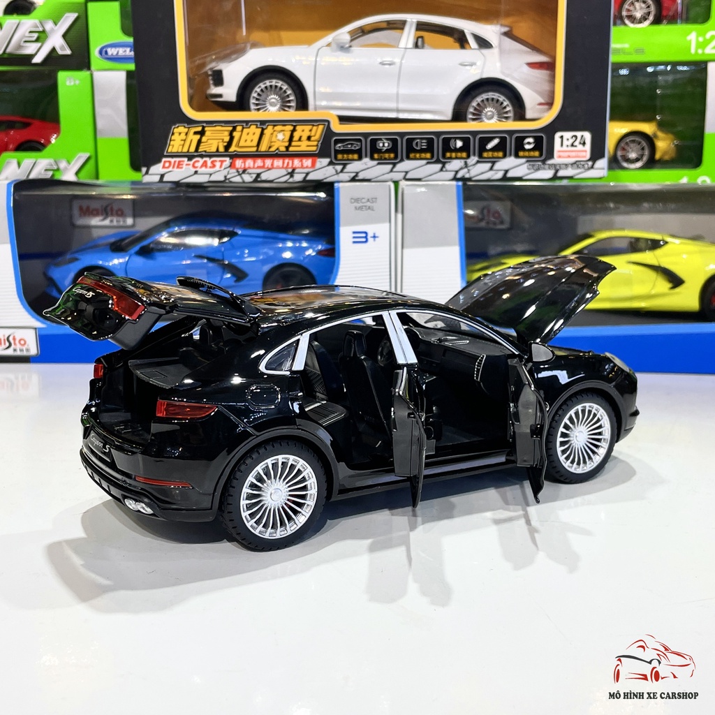 Mô hình xe kim loại Porsche Cayenne S tỉ lệ 1:24 hãng XHD (Đen+Trắng)