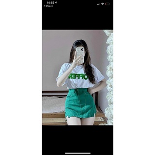 Sét áo chữ offer mix chân váy xanh siêu hót