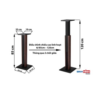 Chân loa gỗ điều chỉnh chiều cao từ 85cm đến 1m2 h3-85 / e1-85