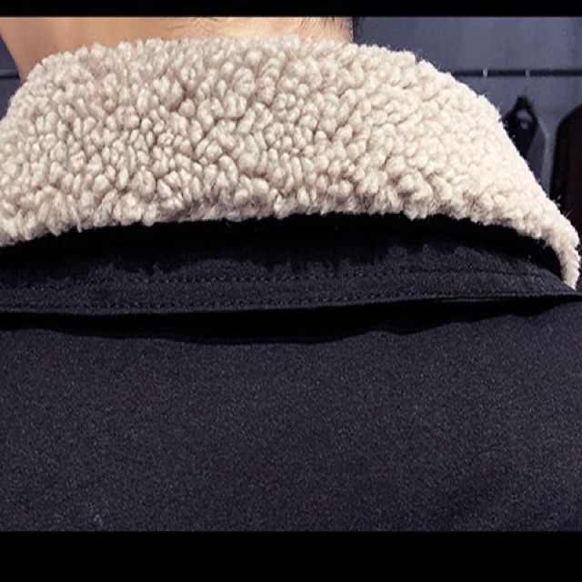 Áo phao nam cổ lông cừu hàng NK QUẢNG CHÂU CAO CẤP