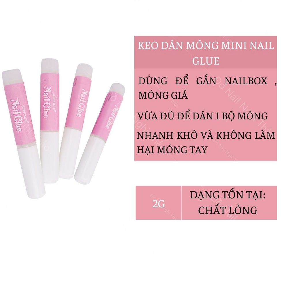 Set 5 - 10 lọ keo dán móng giả mini LADURA Nail Glue 2g