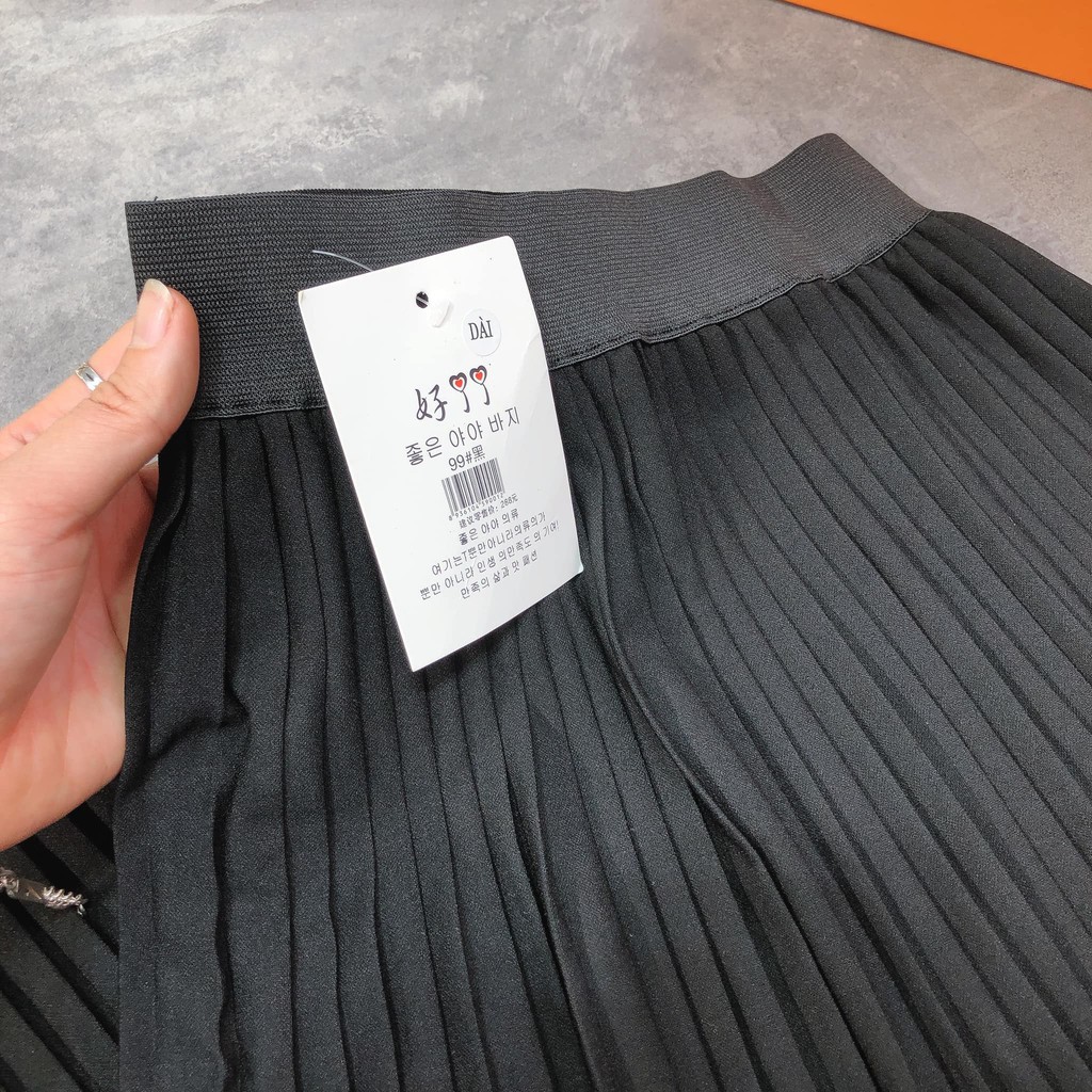 Chân váy xếp ly dài Cạp chun ĐEN(kèm ảnh thật,video)(TranHuongShop - chuyên đồ nữ) | BigBuy360 - bigbuy360.vn