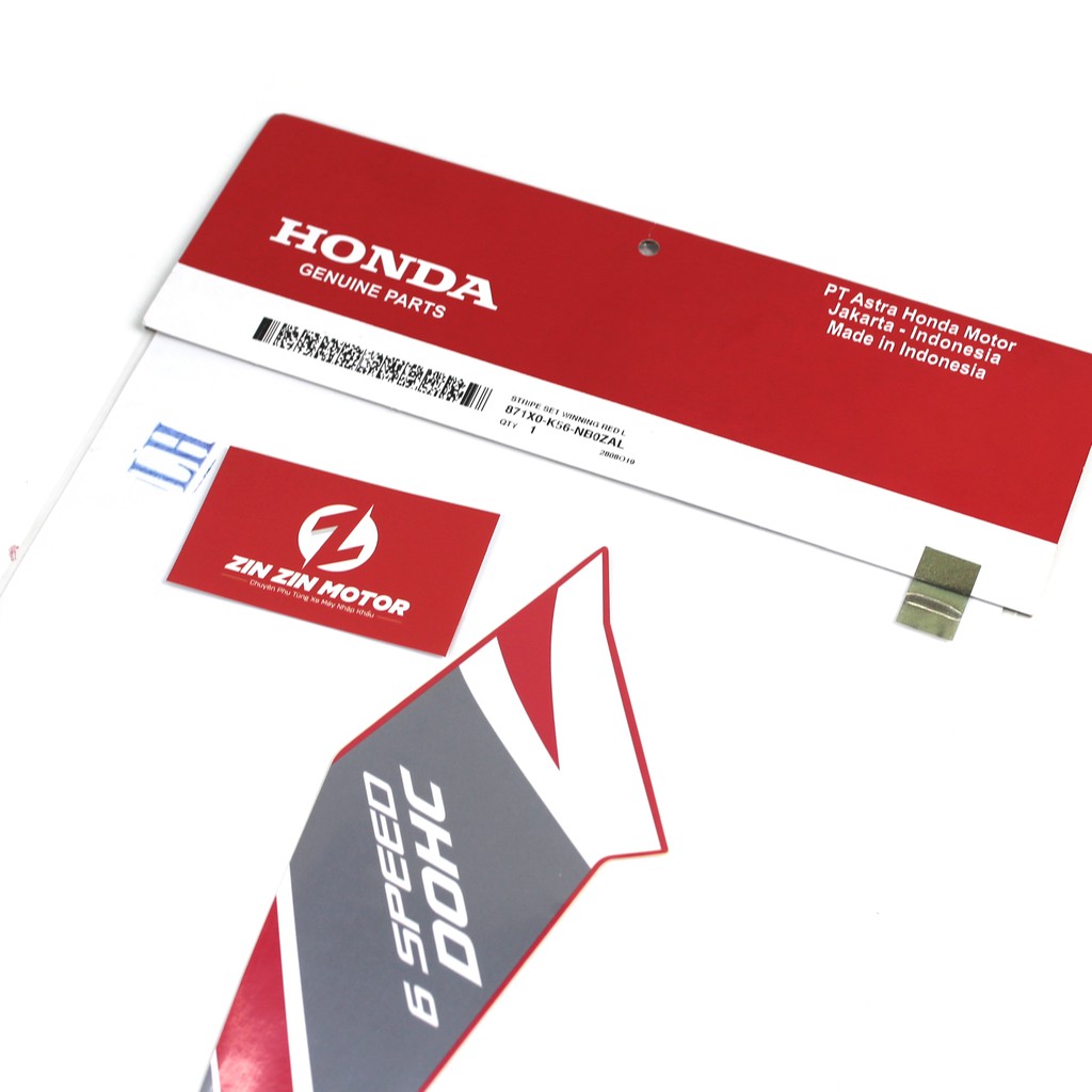 Tem Trái Trắng Đỏ Racing - Sonic 150R - Zin Zin Motor - 871X0K56NB0ZAL