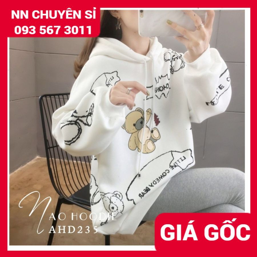 Áo hoodie nam nữ chất nỉ bông mềm mịn in hình dễ thương AHD Áo nỉ chui