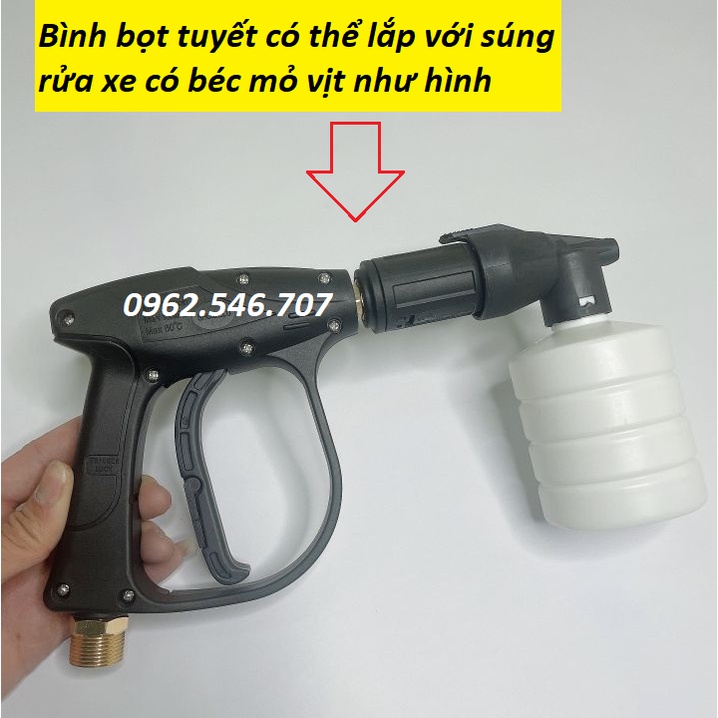 Bình xà bông tạo bọt tuyết máy xịt cao áp - 0.5L, bình tạo bọt tuyết bằng nhựa gắn máy rửa xe