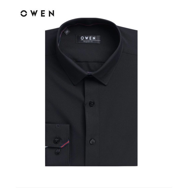 [Mã THOIMALL4 giảm 10% tối đa 20k đơn 99k] OWEN - Áo sơ mi dài tay Owen rugular fit màu đen trơn 90646 | BigBuy360 - bigbuy360.vn