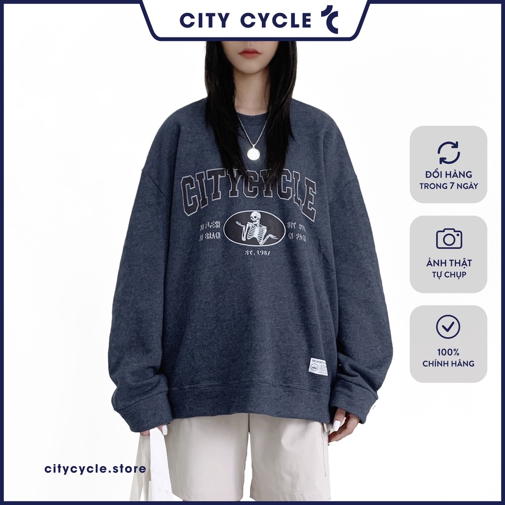 Áo sweater local brand Still Pain City Cycle nỉ bông form rộng oversize unisex