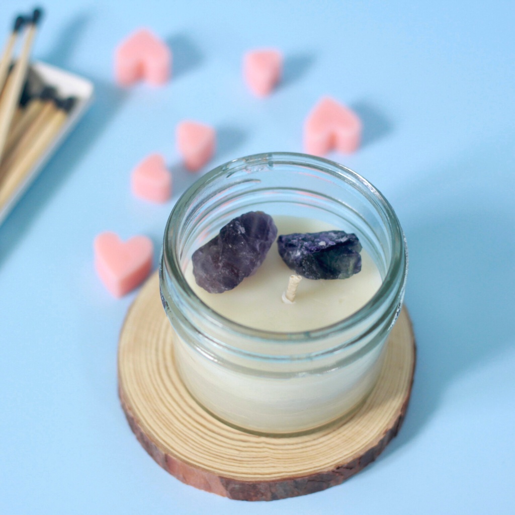 Set Tự Làm Nến Thơm Handmade Diy 80g Aroma Story Trang Trí Đá Năng Lượng, Nến Trái Tim, Tặng Kèm Hộp Quà