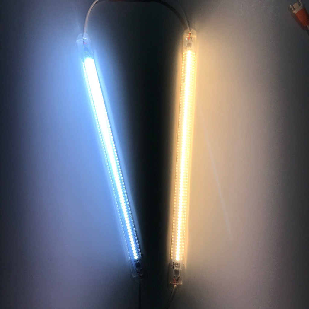 Đèn led thanh 220v 1m 50cm 30cm chíp 2835 siêu sáng màu trắng vàng, led thanh 220v bọc nhựa dùng điện trực tiếp