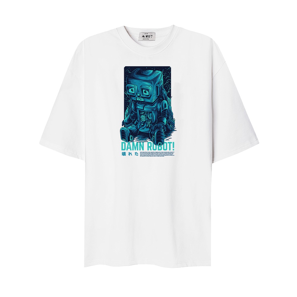 Áo Thun MYO Vải Cotton In Hình Damn Robot 2707