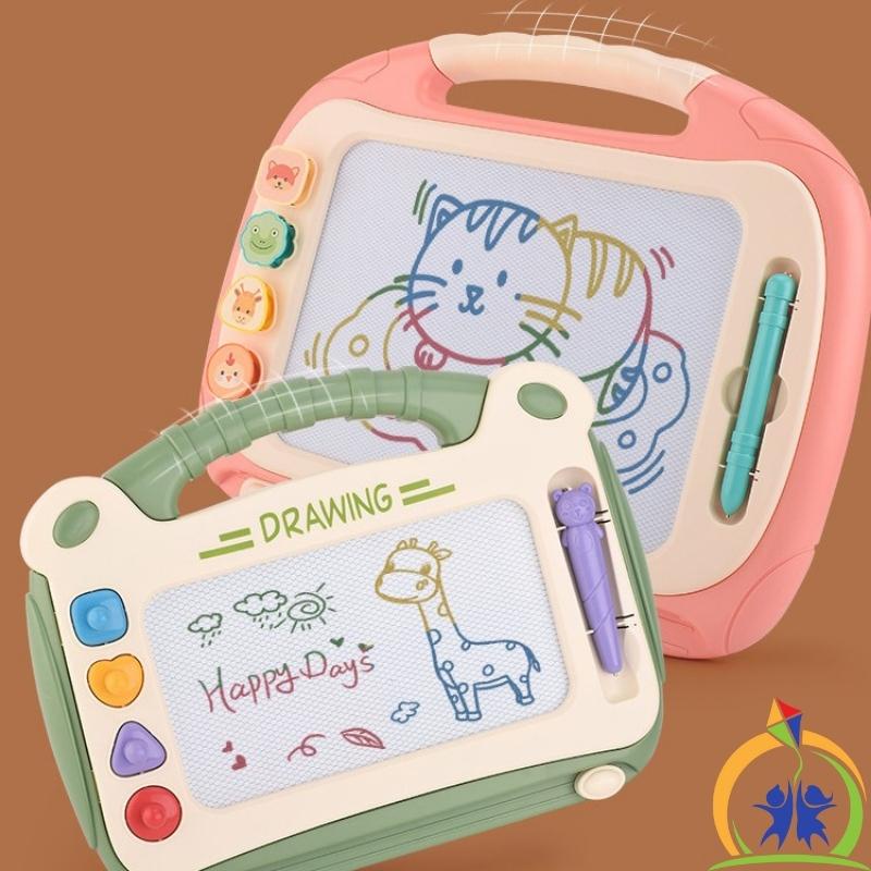 Bảng vẽ tự xóa cho bé loại to, Bảng viết tự xóa từ tính đồ chơi thông minh cho bé trai, bé gái GenKids