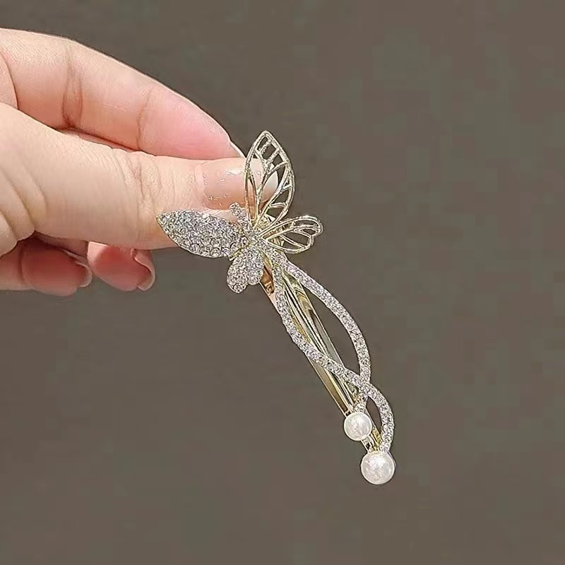Kẹp Tóc Đính Đá Ngọc Trai Và Kim Cương Phong Cách Nhật Bản Và Hàn Quốc Mới
