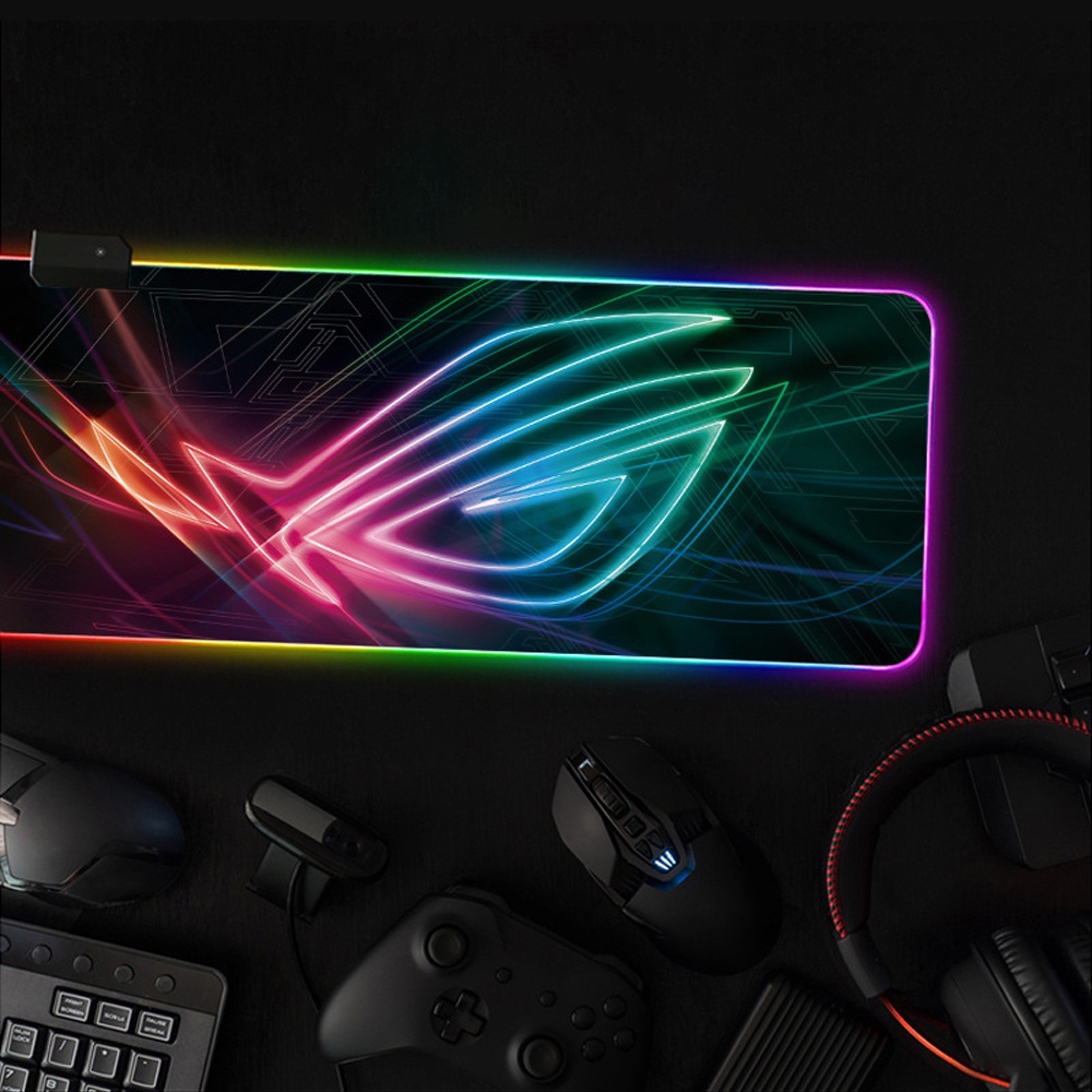 Lót chuột led rgb, pad chuột cỡ lớn 80x30 siêu dày, siêu mịn