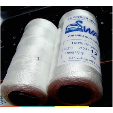 cuộn 100-200gam chỉ dù, chỉ nylon xỏ hạt, dây nhợ thả diều size 0.8-1mm