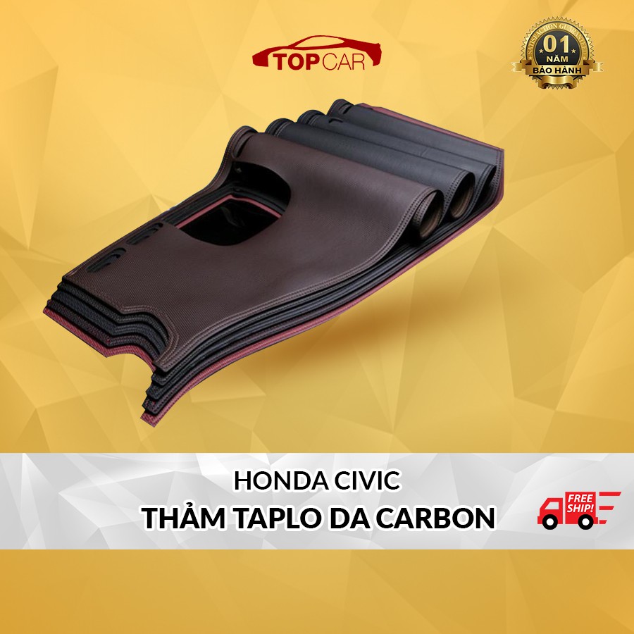 Thảm Taplo Da Carbon Xe Honda Civic Cao Cấp Càu Đen Chống Trơn Trượt