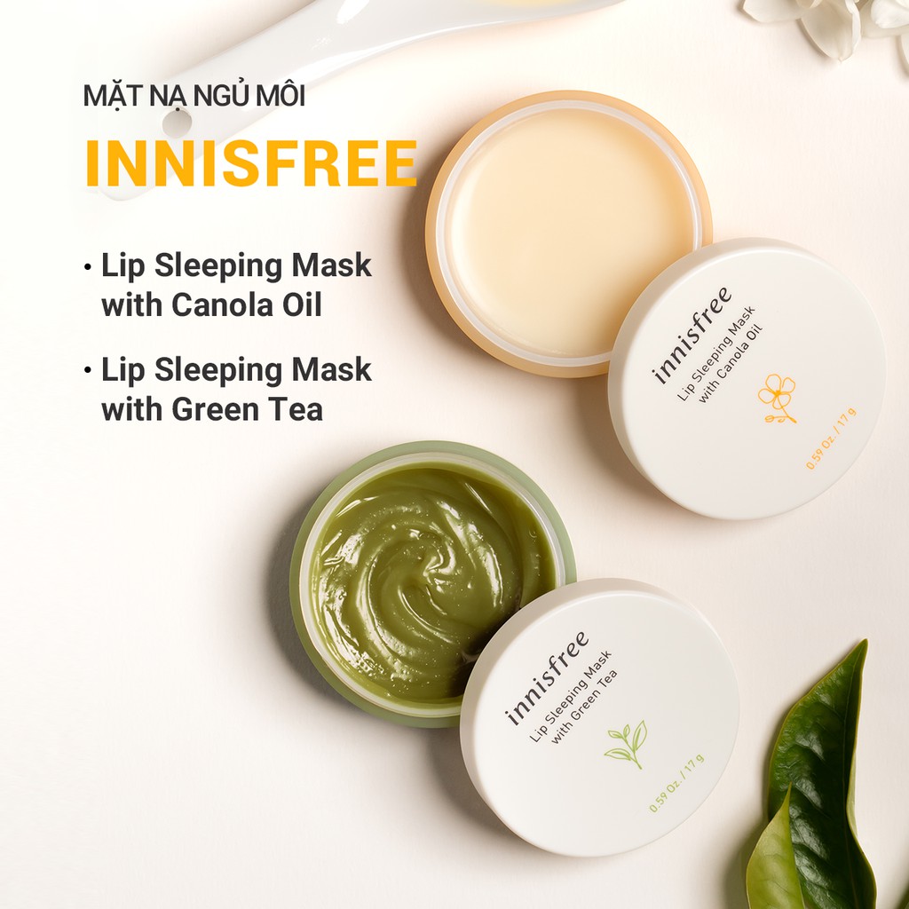 [Mã FMCGMF11 giảm 8% đơn 250K] Mặt nạ ngủ môi dầu hoa cải innisfree Lip Sleeping Mask With Canola Oil 17g