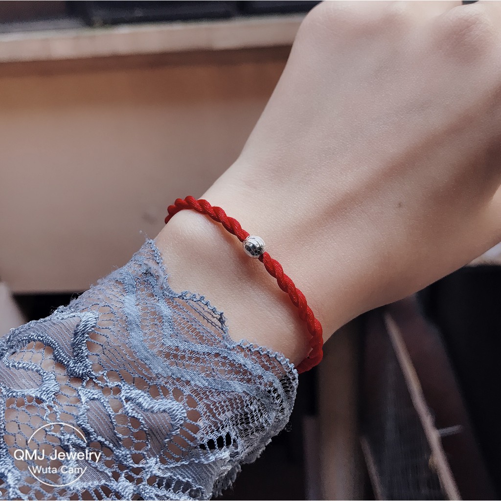 QMJ Vòng tay chỉ đỏ Bi bạc 925 mix dây tơ lụa xoắn, xinh xắn và may mắn - Q132 | BigBuy360 - bigbuy360.vn